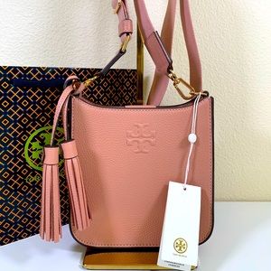 Tory Burch Thea Mini Web Shoulder Bag (Pink Moon)